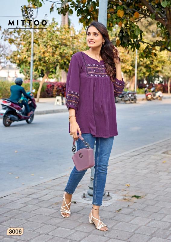 Mittoo emlee short top wholesale printed kurtis